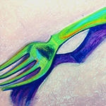 Pastel Fork Illustration